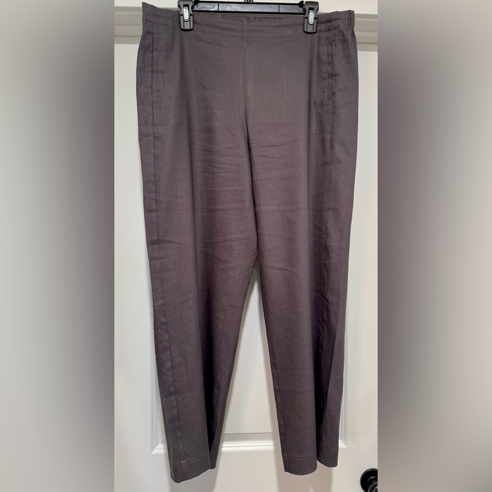 J. Jill Women’s Linen Stretch Pull On Ankle Pants in Taupe Size 10P
